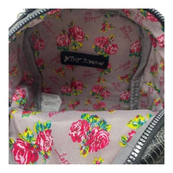 BETSEY JOHNSON KITCH MINI BACKPACK HALLOWEEN VAMPIRE CAT SPIDER WEB NOVELTY ZIP - Picture 8 of 8